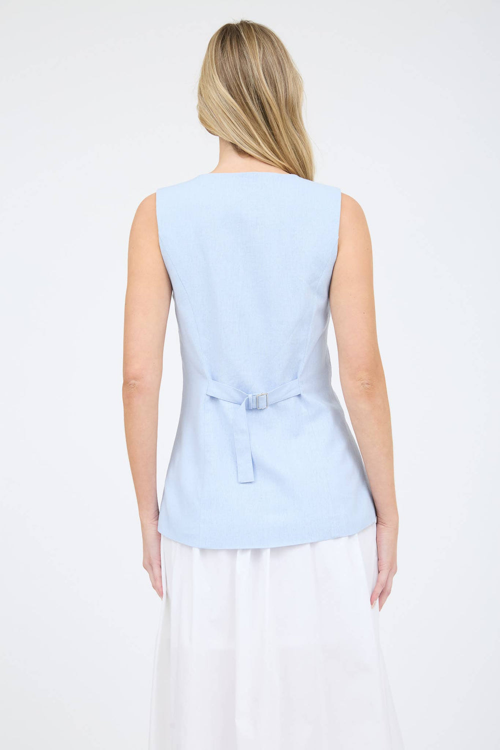 Linen baby blue vest