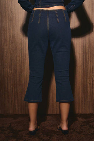LOW WAIST DENIM CAPRI PANTS