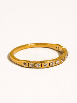 Ring 18K Gold Non-Tarnish Thin CZ Band