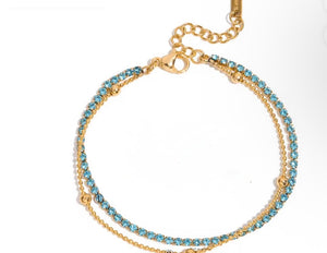 Light blue chain bracelet