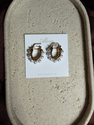 Pearl hoop earrings