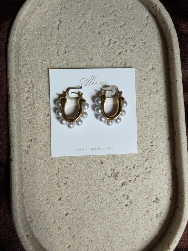 Pearl hoop earrings