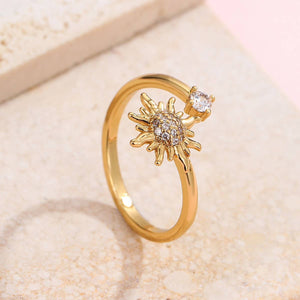 18K STAINLESS STEEL TARNISH FREE FLOWER RING | 40R139