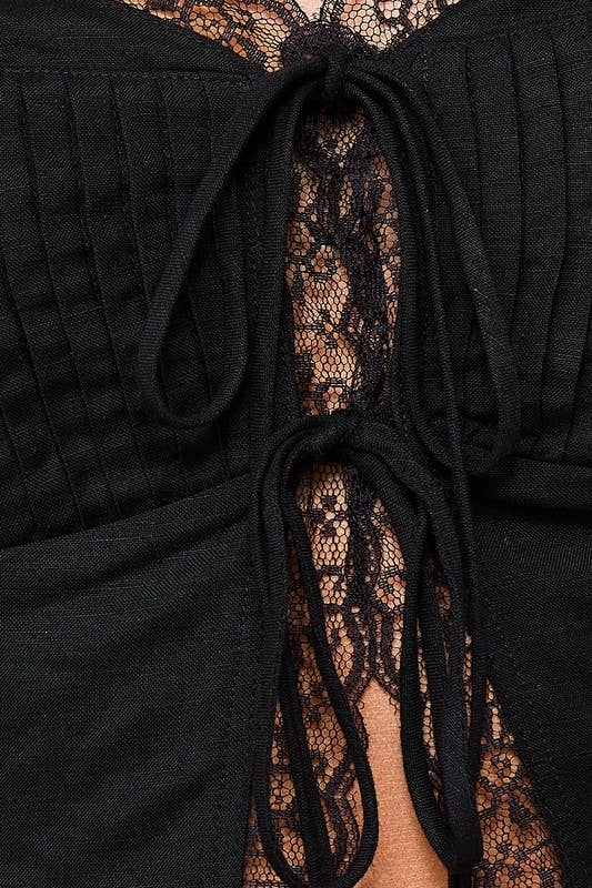 Ellie lace trim skirt set