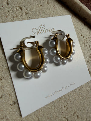 Pearl hoop earrings