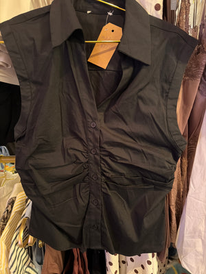 Black sleeves button down