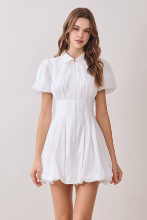 Lenzie zipper Bubble Sleeves Dress