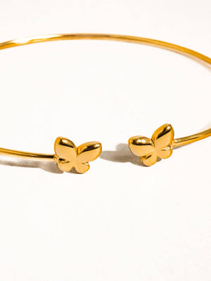Poppy 18K Gold Non-Tarnish Heart Bangle