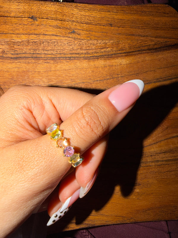 Multicolor pink ring