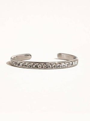 Troy 18K Gold Non-Tarnish Rhinestone Bangle