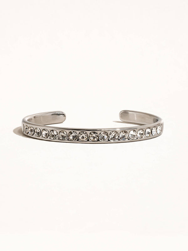Troy 18K Gold Non-Tarnish Rhinestone Bangle