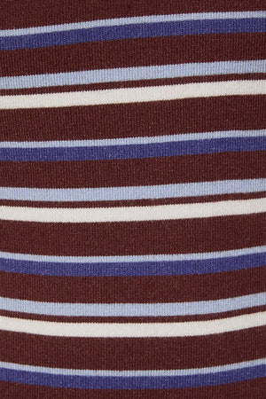 SLEEVELESS V-NECK STRIPED SWEATER MIDI DRESS