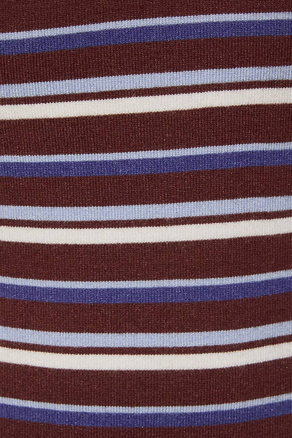 SLEEVELESS V-NECK STRIPED SWEATER MIDI DRESS