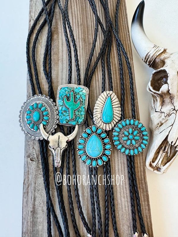 Western Bolo Long Pendant Necklace