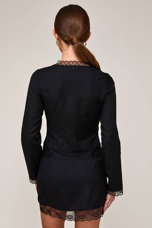 Ellie lace trim skirt set