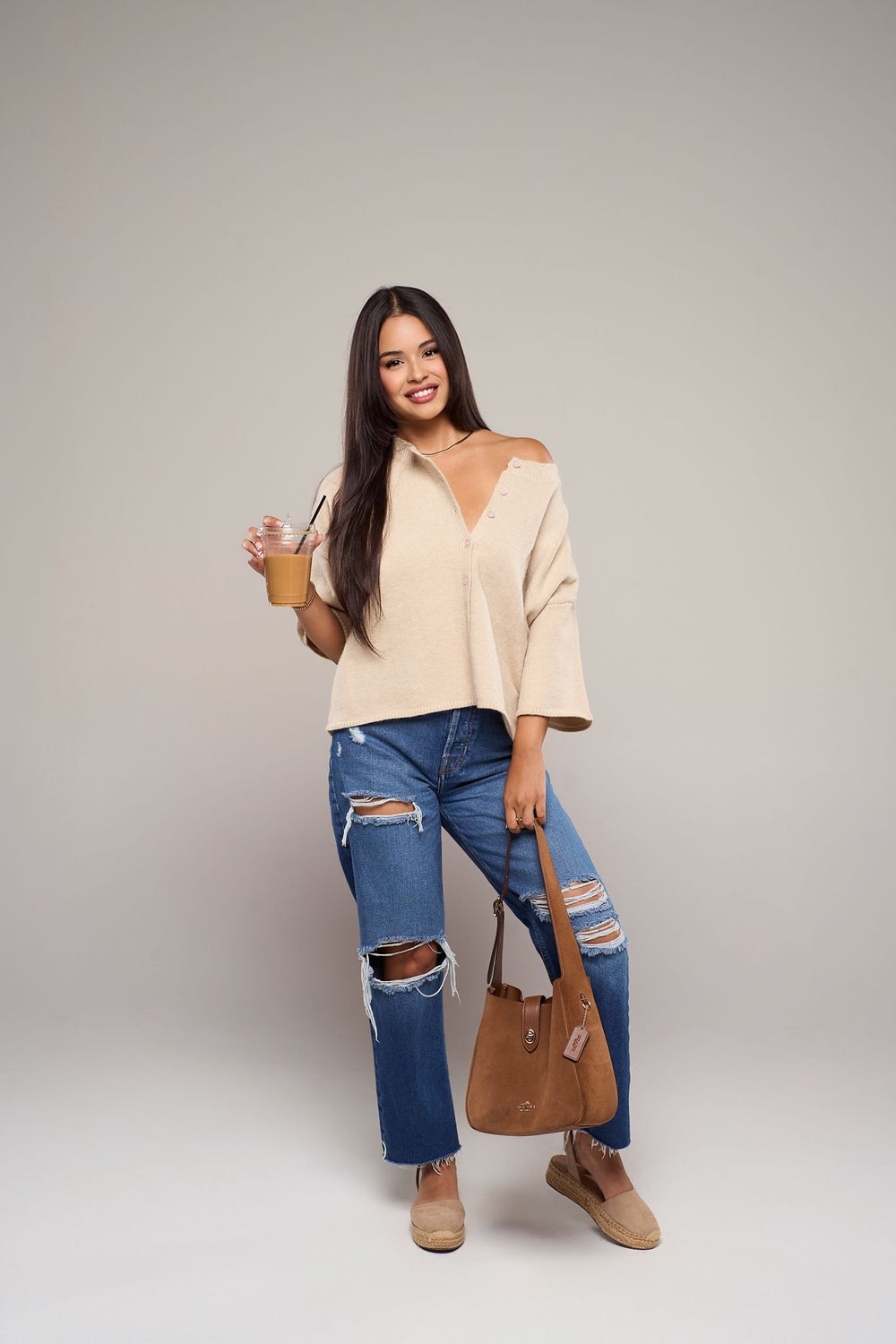Creme Short sleeve cardigain