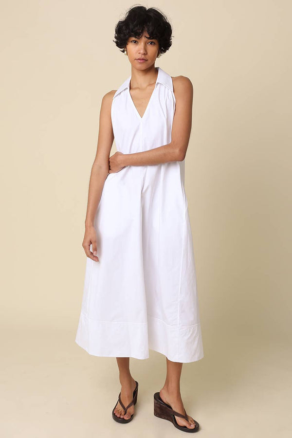 Bella Collared A-Line Maxi Dress