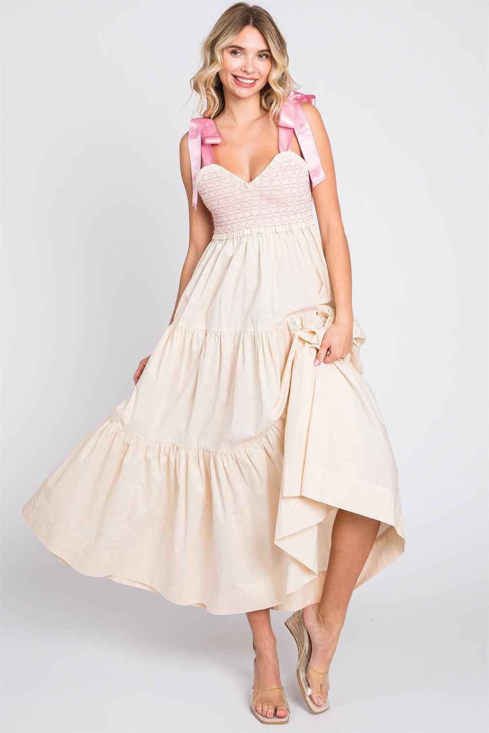 Smocked Tiered Midi Sundress