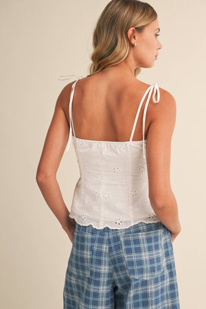 IT4635 EYELET BUSTIER PEPLUM TOP