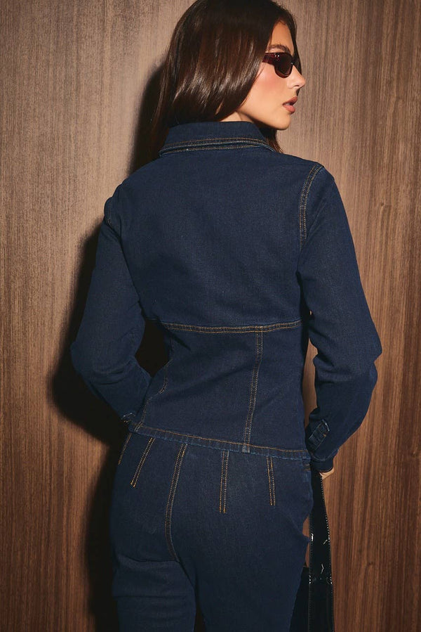 FITTED WAIST DENIM JACKET
