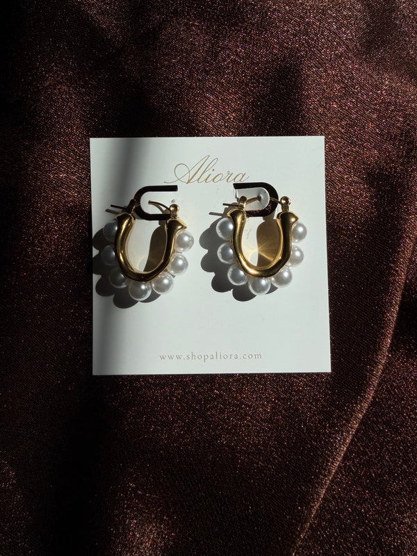 Pearl hoop earrings