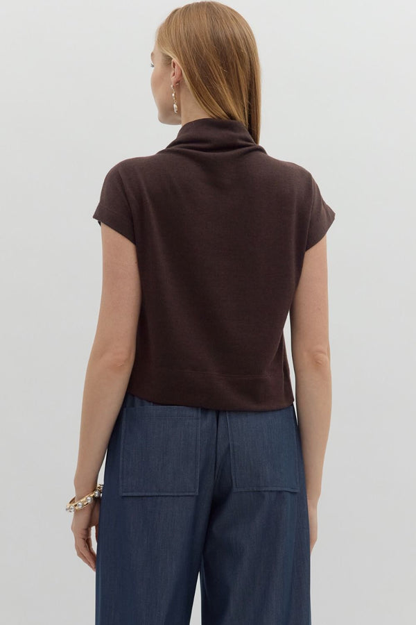 Coffee mock neck