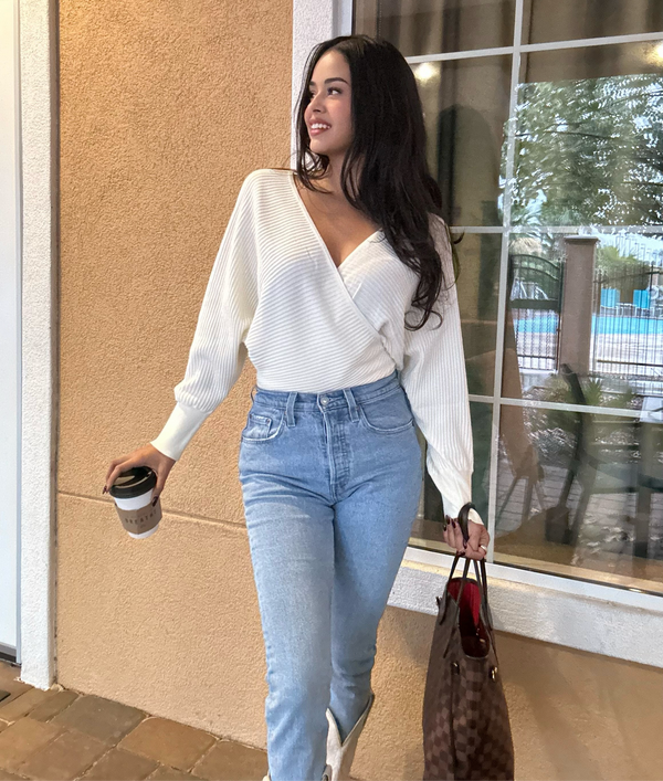 Cream sweater bodysuit