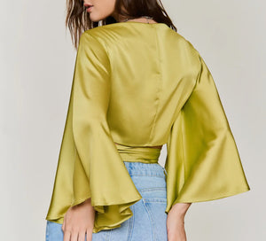 Satin wrap top