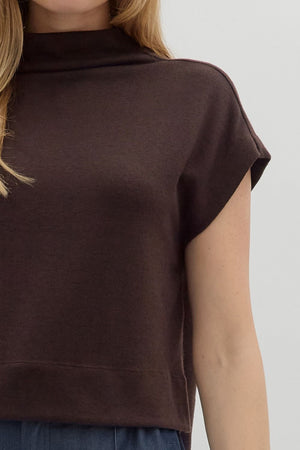 Coffee mock neck