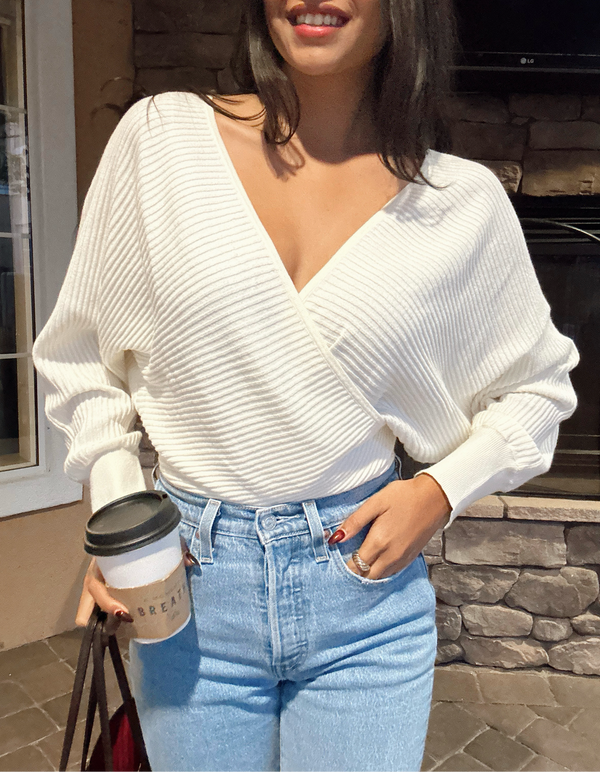 Cream sweater bodysuit