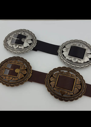 Brown genuine leather belt