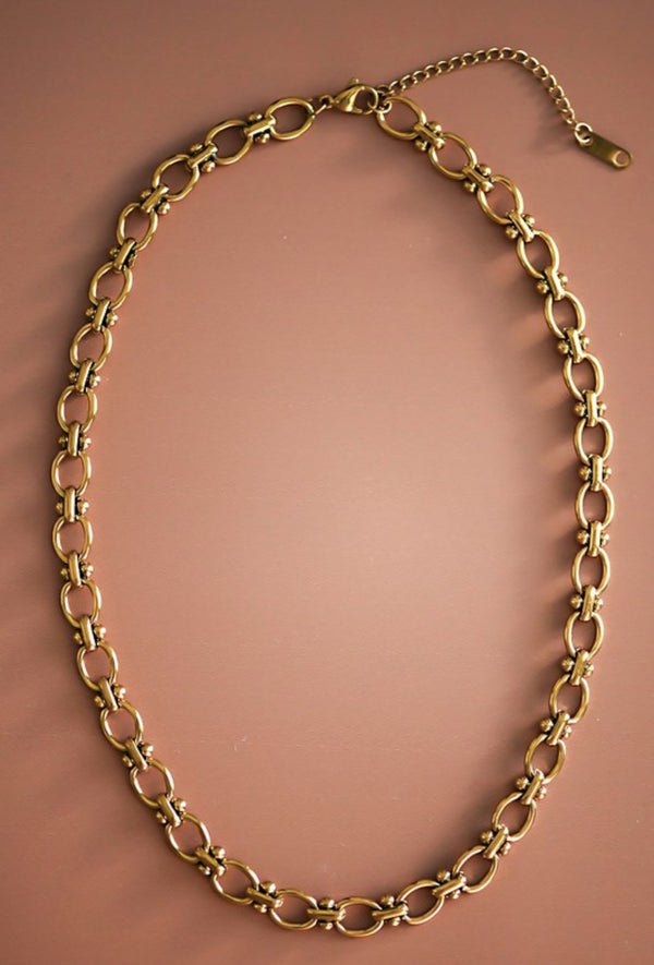 Stainless steel oval chain necklace