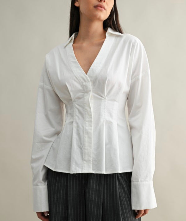 Fitted waist button down