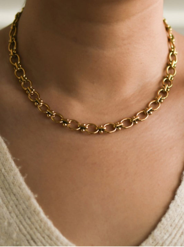Stainless steel oval chain necklace