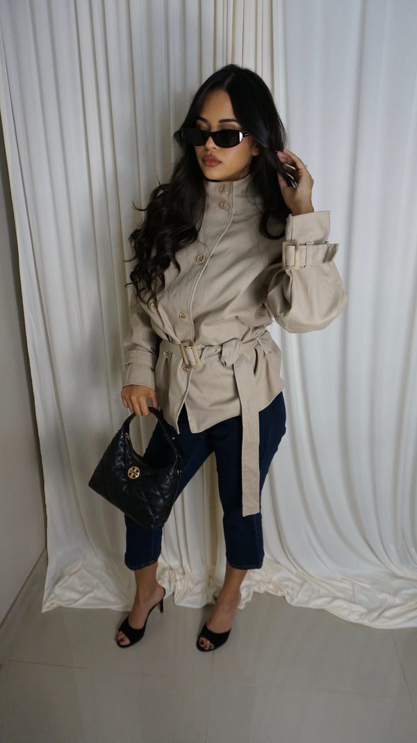 HIGH NECK TRENCH JACKET