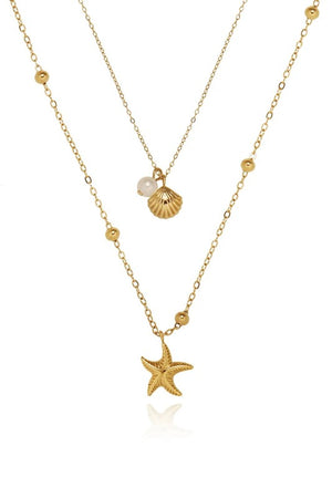 Starfish layered necklace