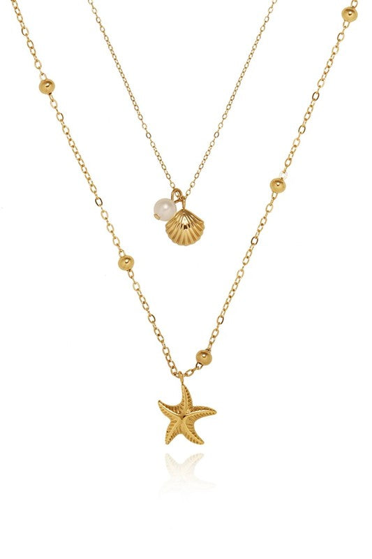 Starfish layered necklace