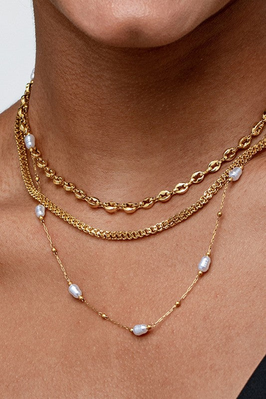 18k layered necklace