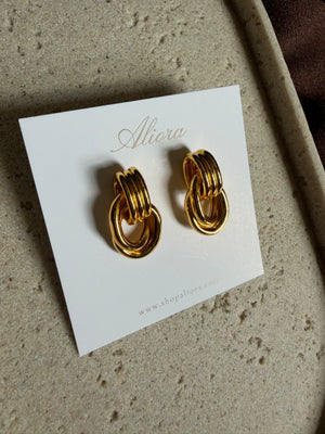 Small gold twists earrings