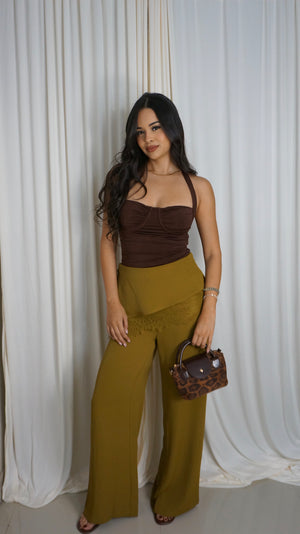 Olive scarf pants