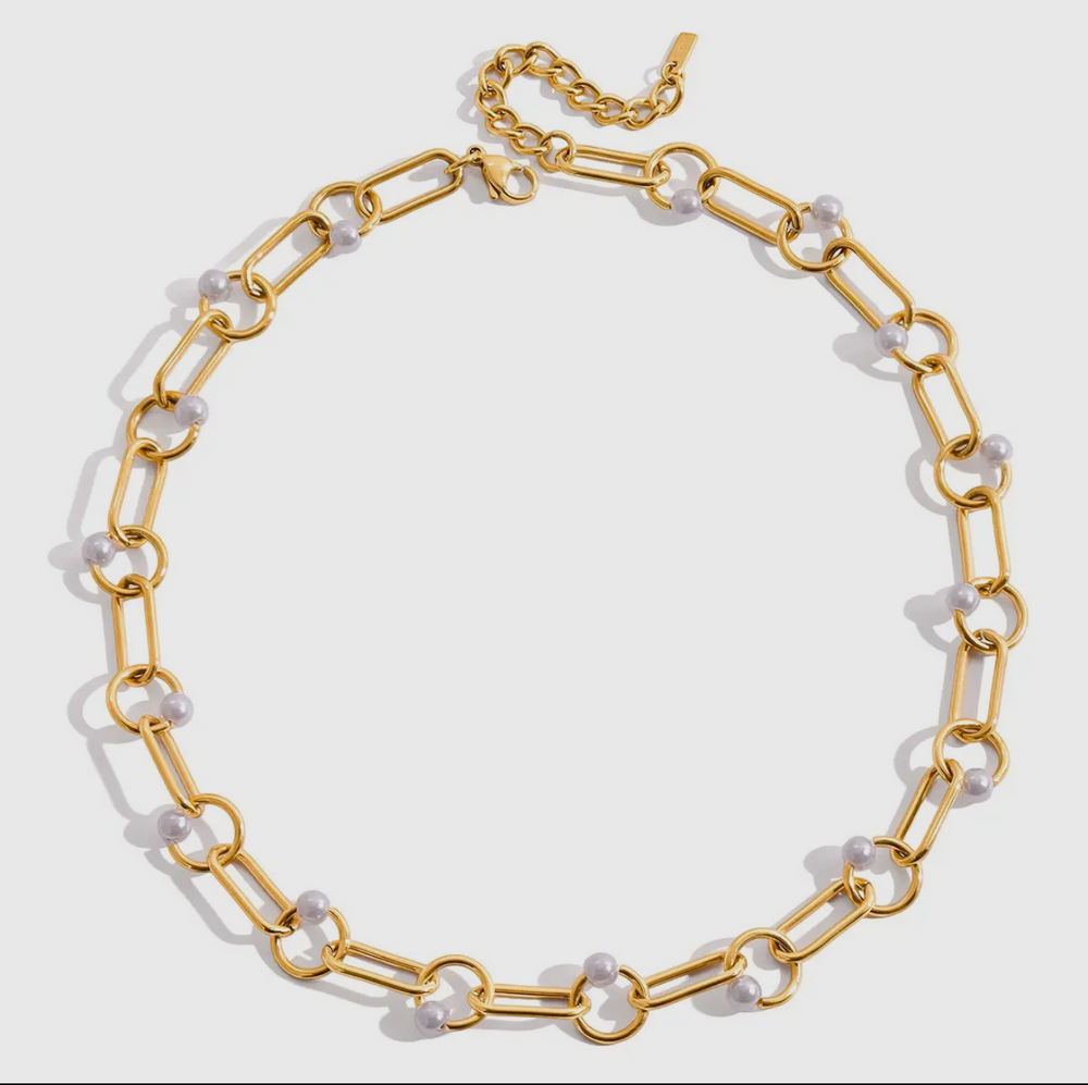 Pearl link necklace
