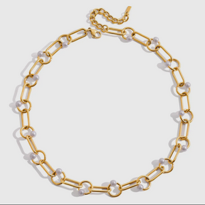 Pearl link necklace
