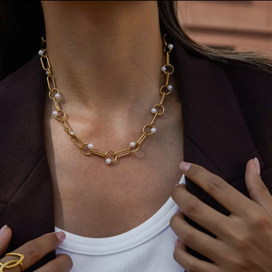 Pearl link necklace