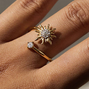 18K STAINLESS STEEL TARNISH FREE FLOWER RING | 40R139