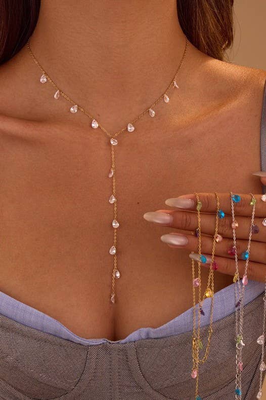 18K STAINLESS STEEL TARNISH FREE Y NECKLACE | 40NK9679
