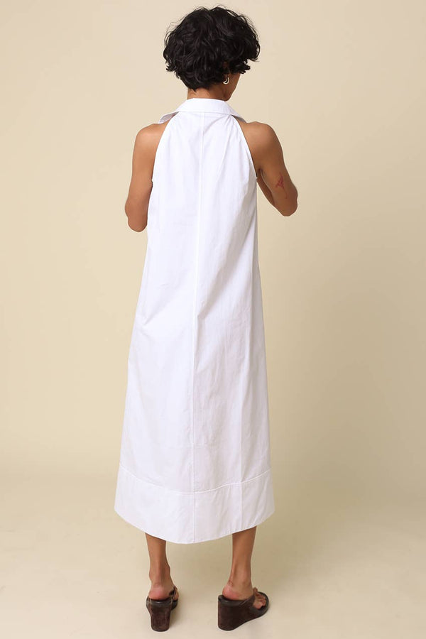 Bella Collared A-Line Maxi Dress