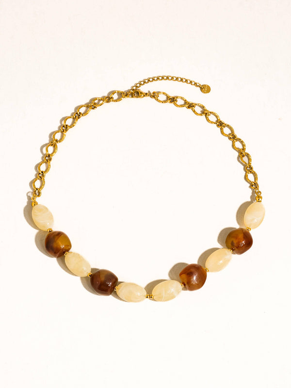 Palm 18K Gold Non-Tarnish Beaded Chain Necklace