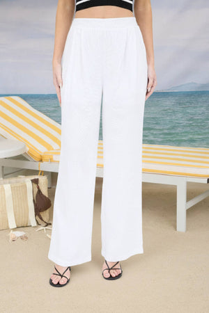HIGH WAIST FRONT PLEAT LINEN PANTS