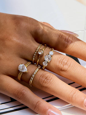 Ring 18K Gold Non-Tarnish Thin CZ Band