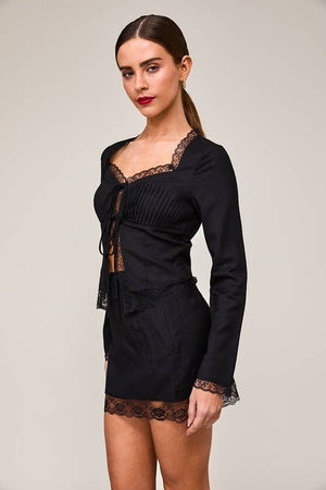 Ellie lace trim skirt set